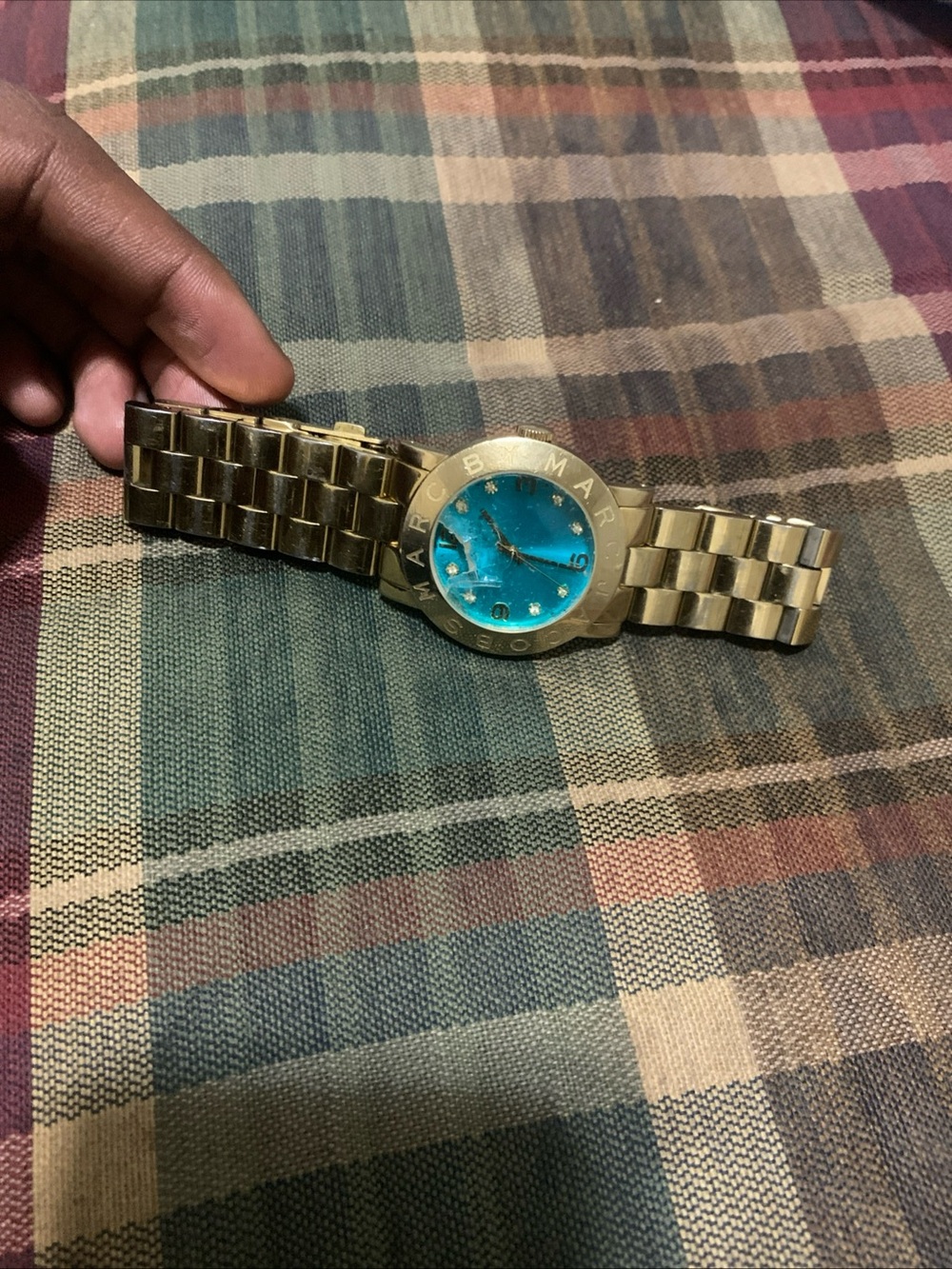 Marc by Marc Jacobs Gold-tone Bracelet Watch with Turquoise Dial